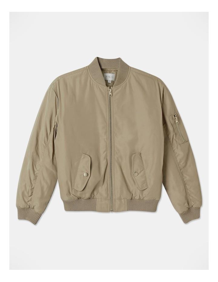 Tilii Woven Bomber Jacket in Tan 14