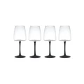 Mikasa Palermo Red Wine Glass 4 Piece Set in Clear/Black Clear