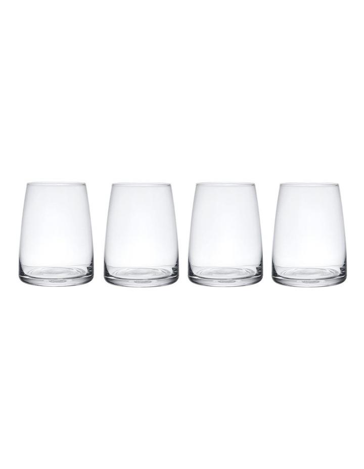 Mikasa Palermo Stemless Glass 4 Piece Set in Clear/Black Clear