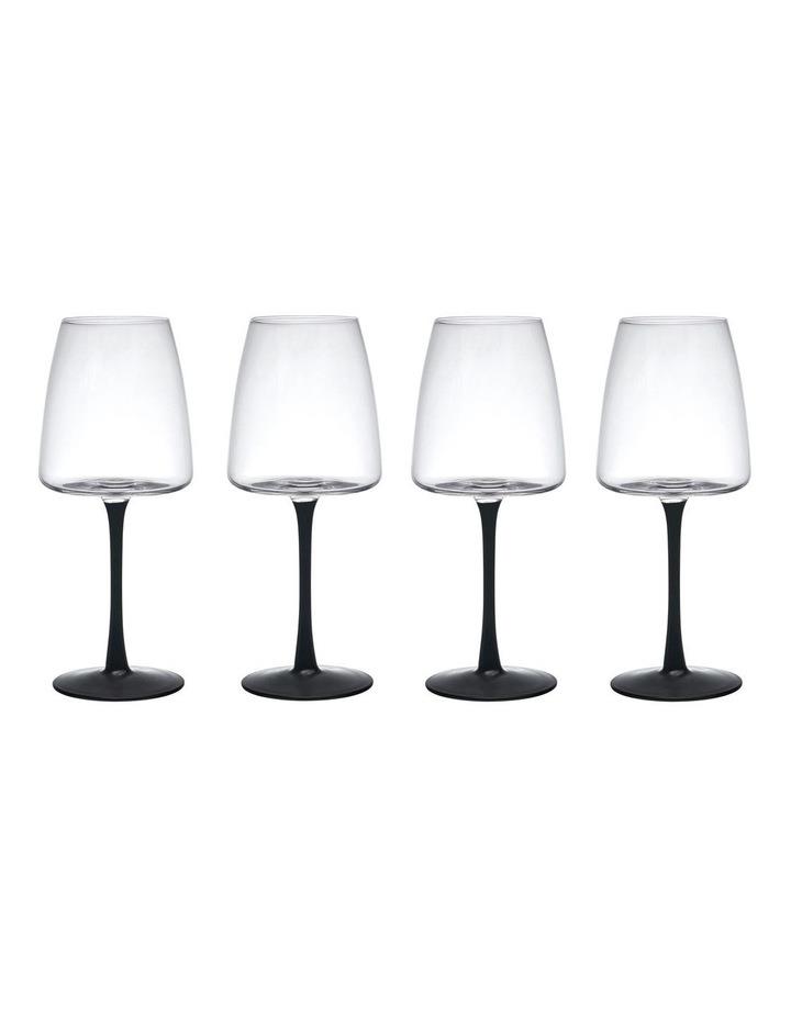 Mikasa Palermo White Wine Glass 4 Piece Set in Clear/Black Clear