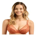 Sans Complexe Lisa Unlined Full Cup Underwire Lace Bra in Orange 12C