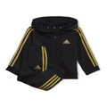 adidas Essentials Shiny Hooded Tracksuit in Black 6-9 Months