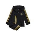 adidas Essentials Shiny Hooded Tracksuit in Black 6-9 Months
