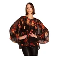Fate & Becker Bloom Batwing Sleeve Shirt in Rose Dust Floral Rose 8