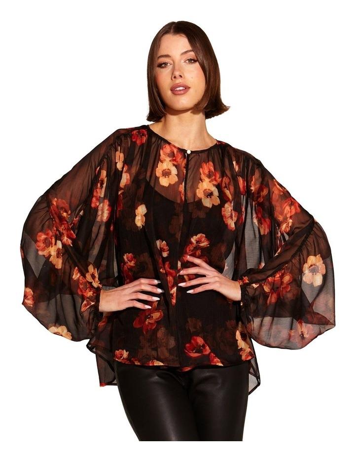 Fate & Becker Bloom Batwing Sleeve Shirt in Rose Dust Floral Rose 12