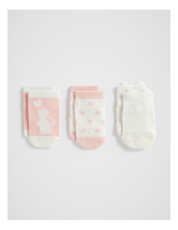 Seed Heritage Bunny Sock 3 Pack in Dusty Rose 3-6
