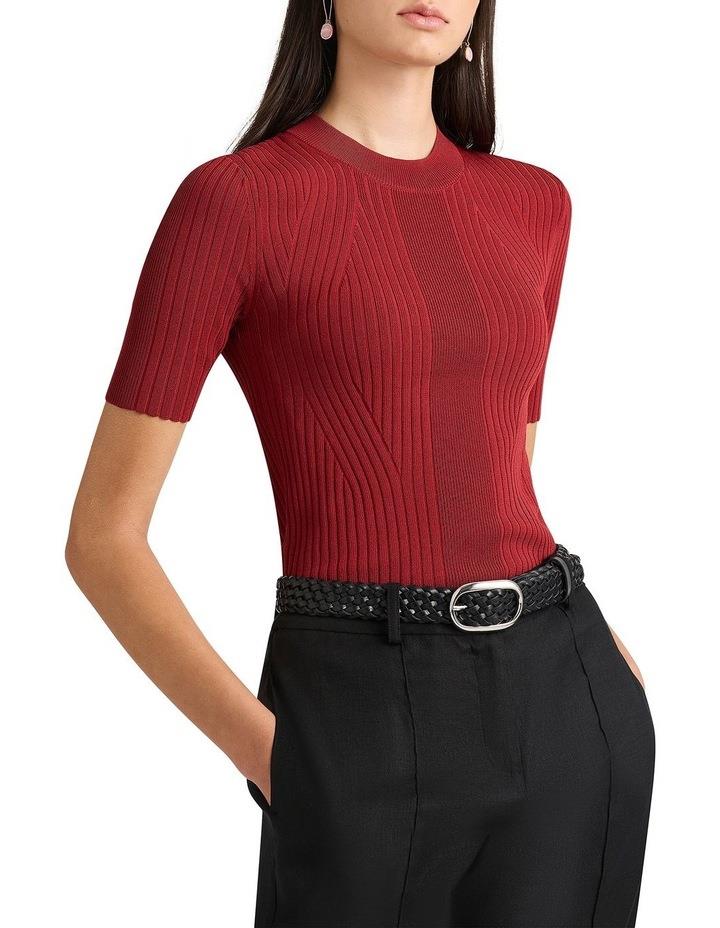 David Lawrence Deirdre Knit Tee in Cherry XS