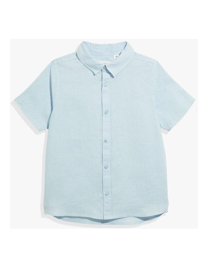Country Road Linen Short Sleeve Shirt in Pale Blue 5