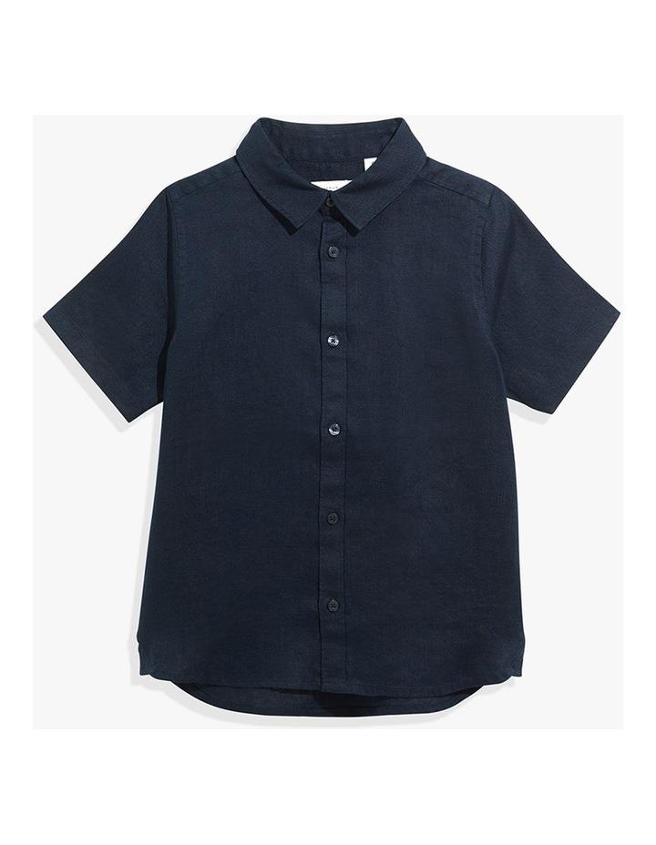 Country Road Linen Short Sleeve Shirt in Navy 4