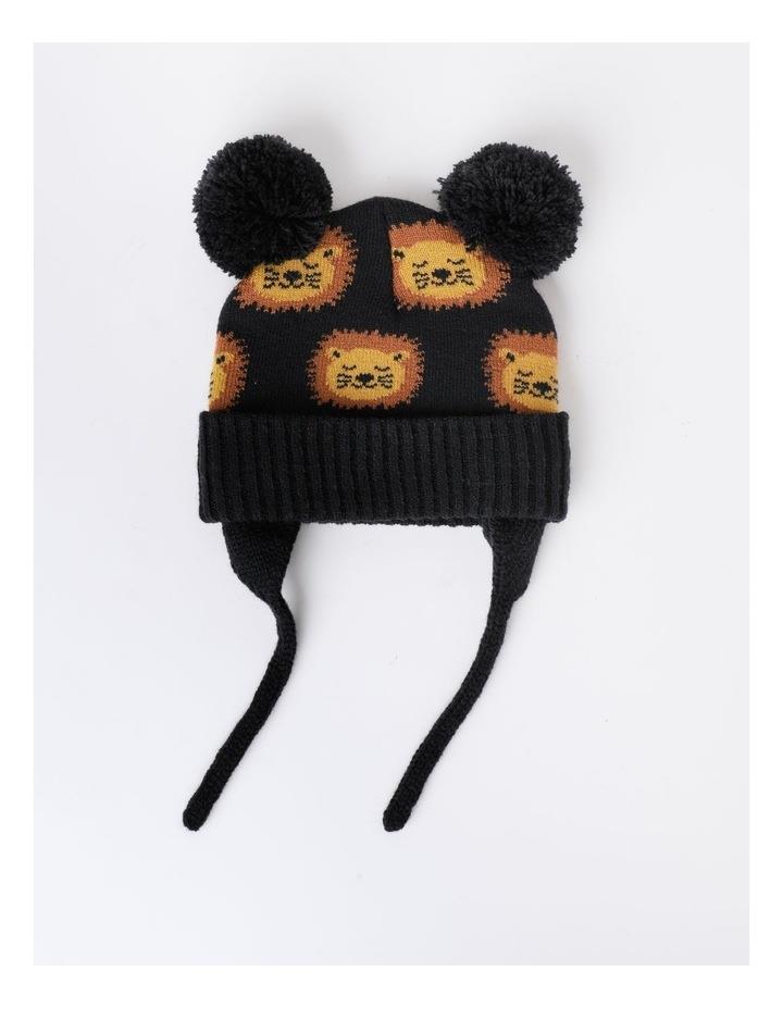 Sprout Lion Flap Ear Beanie in Dark Grey Assorted XS