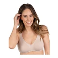Naturana Padded Strap Double Moulded Cotton Sports Bra in Light Beige 12A