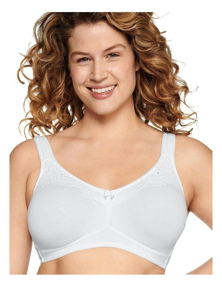 Naturana Wide Strap Wirefree Cotton Bra With Lace in White 12B