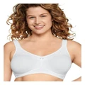Naturana Wide Strap Wirefree Cotton Bra With Lace in White 20B