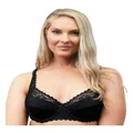 Naturana Wired Padded Scalloped Lace Bra in Black 10A
