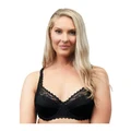 Naturana Wired Padded Scalloped Lace Bra in Black 10B