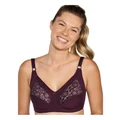 Naturana Supportive Soft Cup Wirefree Cotton Bra in Aubergine Brown 12A