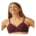 Naturana Side Smoothing Soft Cup Wireless Padded Bra in Burgund Purple 12A