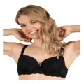 Naturana Seamless Padded Underwire T-shirt Bra With Lace Straps in Black 16C