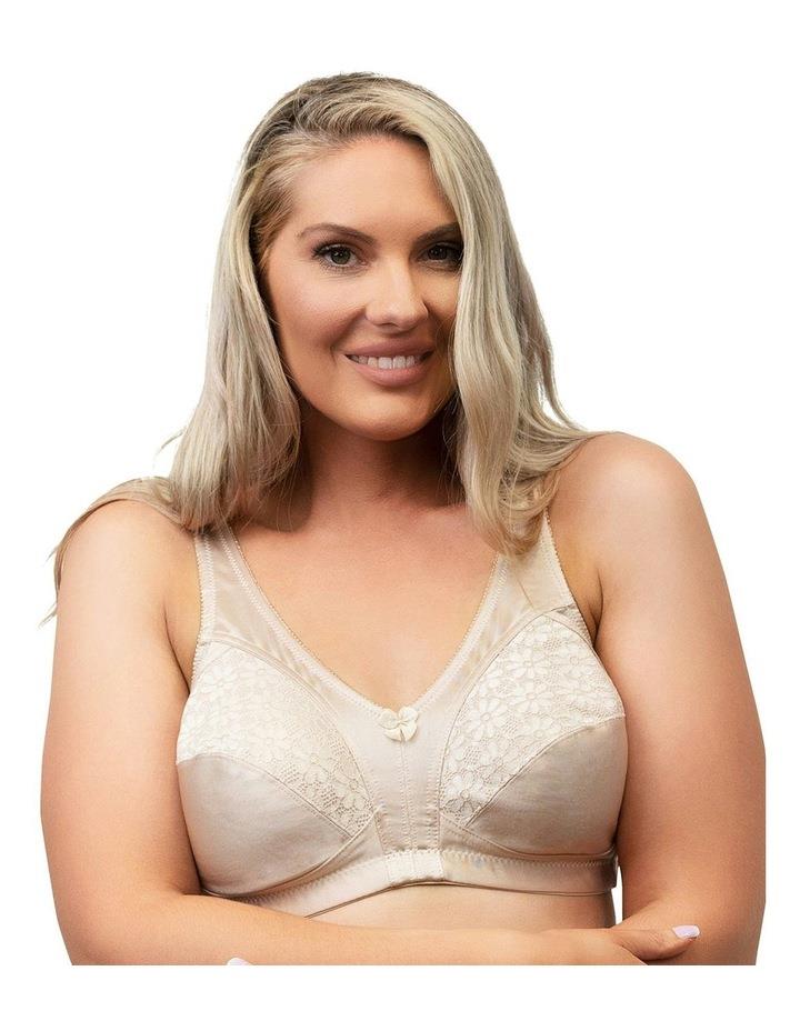 Naturana Firm Control Wirefree Bra with Lace Plus Size in Light Beige Natural 14B