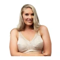 Naturana Firm Control Wirefree Bra with Lace Plus Size in Light Beige Natural 24DD