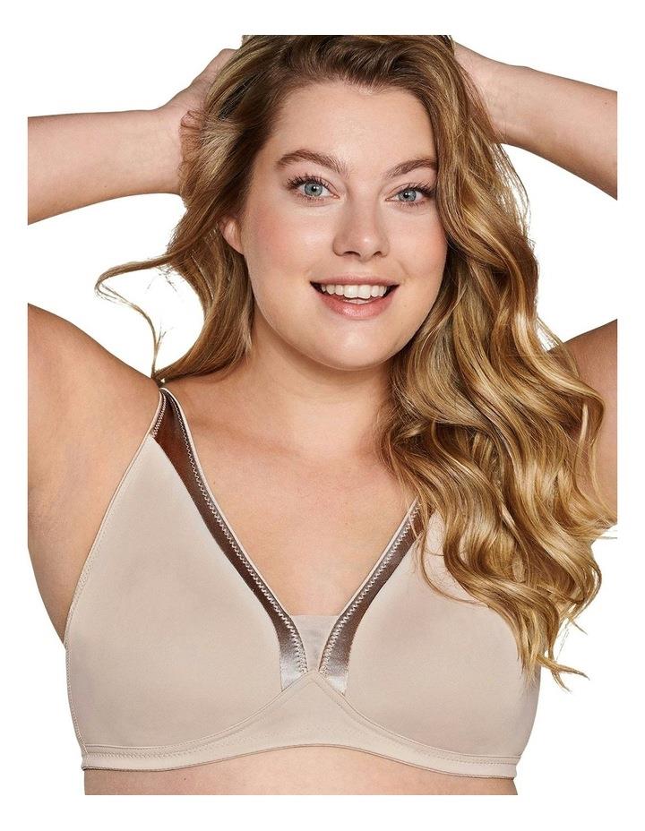 Naturana Moulded Soft Cup Wirefree Bra With Satin Trim in Light Beige Natural 12C