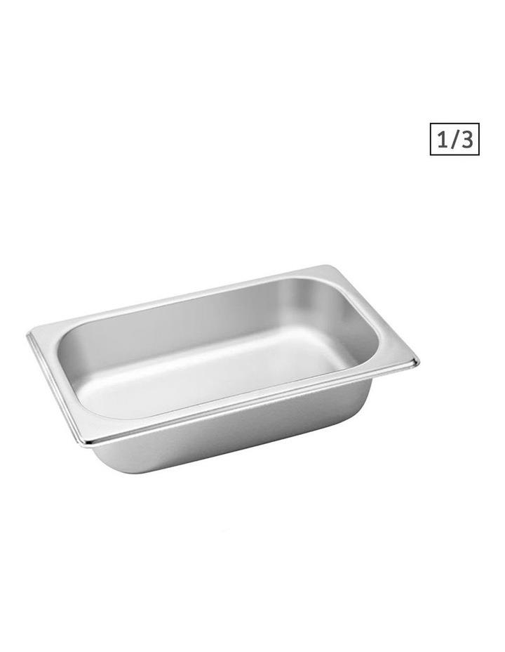 SOGA Full Size 1/3 GN 6.5 cm Stainless Steel Gastronorm Pan Silver