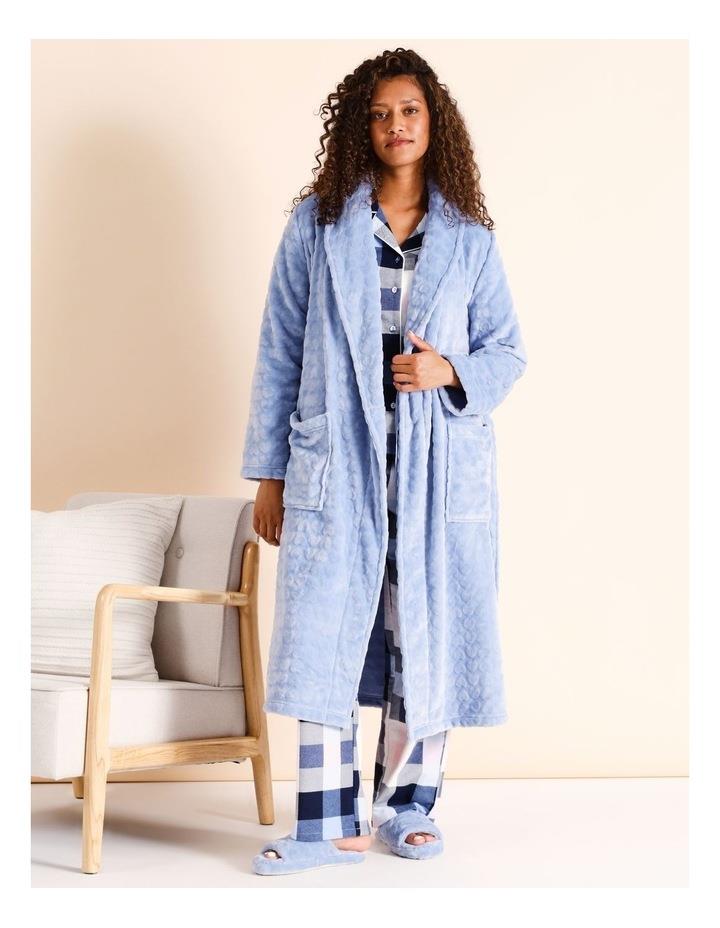 Soho Fleece Long Robe in Light Blue Lt Blue XS