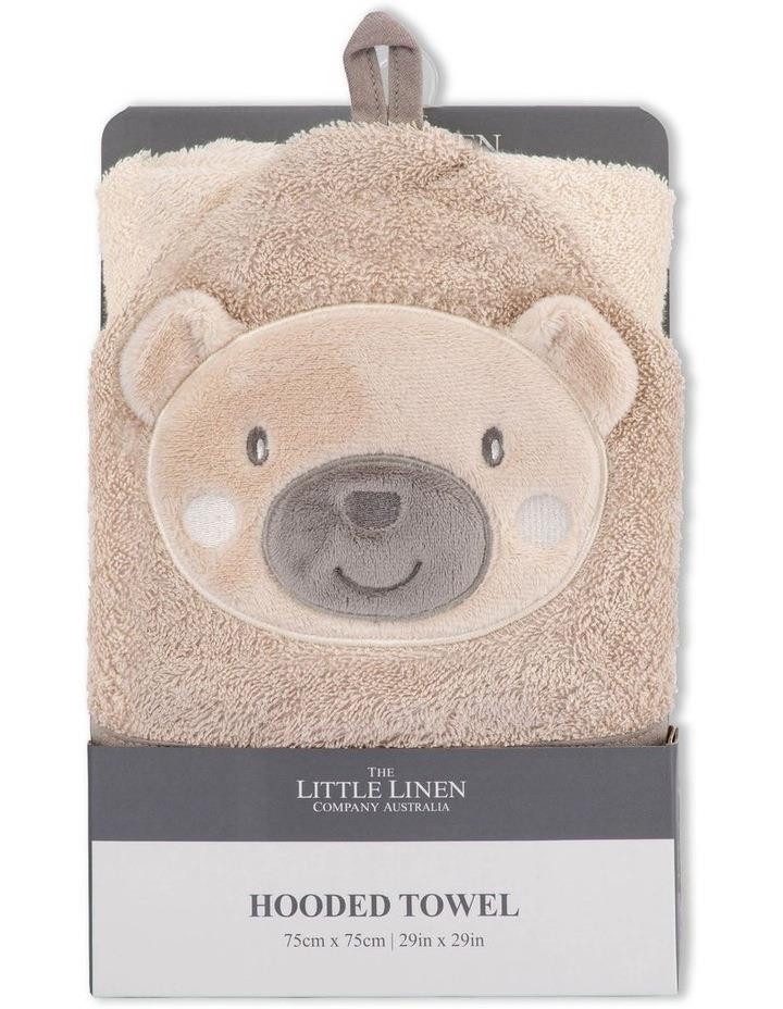The Little Linen Company Character Nectar Bear Hooded Towel in Beige One Size