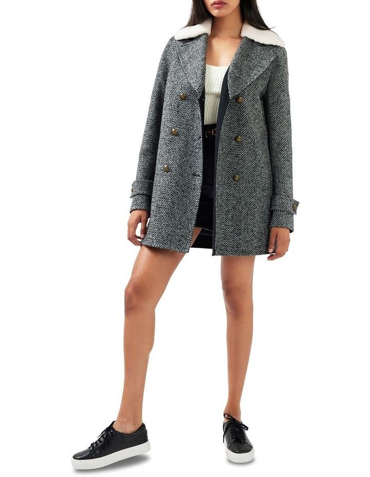 Belle & Bloom Liberty Sherpa Collar Wool Blend Coat in Charcoal XS