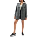 Belle & Bloom Liberty Sherpa Collar Wool Blend Coat in Charcoal L