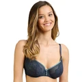 Sans Complexe Lyse Underwire Half Cup Bra with Lace in Blue Night & Goblin Blue 14E