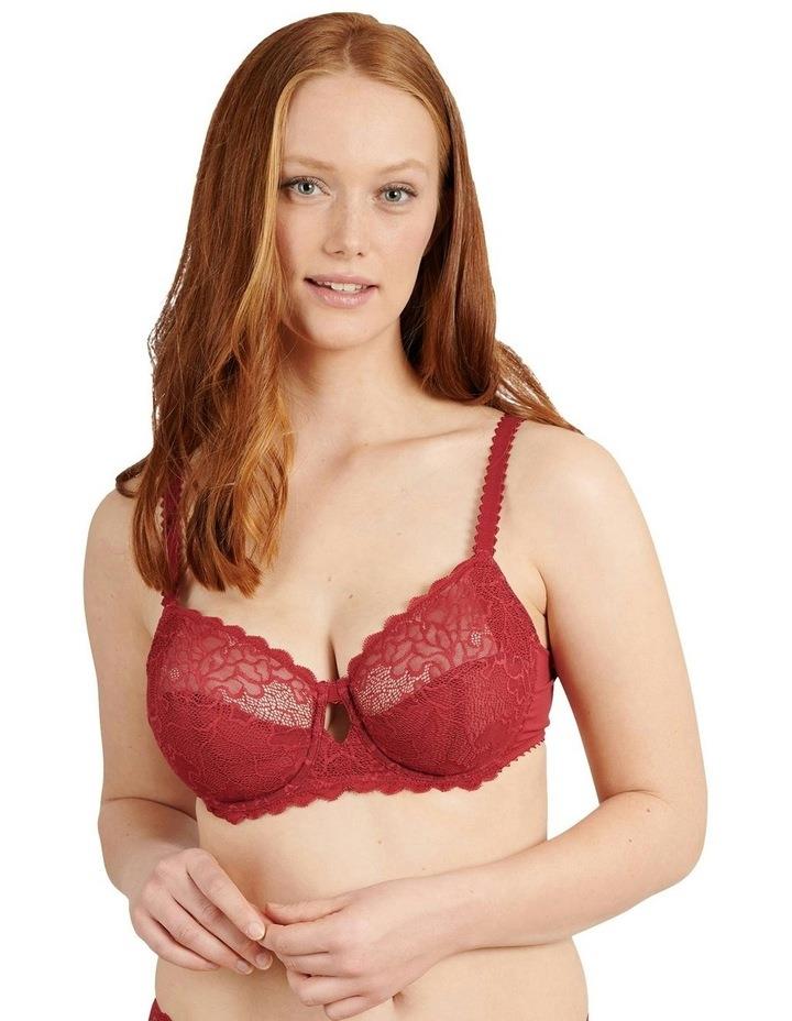 Sans Complexe Oceane Sustainable Underwire Full Cup Lace Bra in Rumba Red 12D