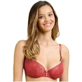 Sans Complexe Lyse Underwire Half Cup Bra with Lace in Pompei Red 12C