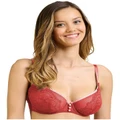 Sans Complexe Lyse Underwire Half Cup Bra with Lace in Pompei Red 12E