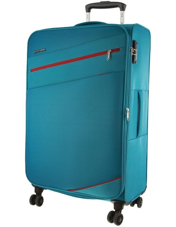 PIERRE CARDIN Royale 76cm Large Soft Shell 2-Tone Suitcase in Turquoise