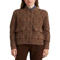 Lauren Ralph Lauren Checked Plaid Wool-Blend Bomber Jacket in Multi Assorted S