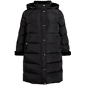 Lauren Ralph Lauren Faux-Fur-Trim Hooded Down Coat in Black XS