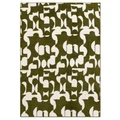 Double Rugs Novel Washable Cotton Feel Rug in Olive 60x90 cm