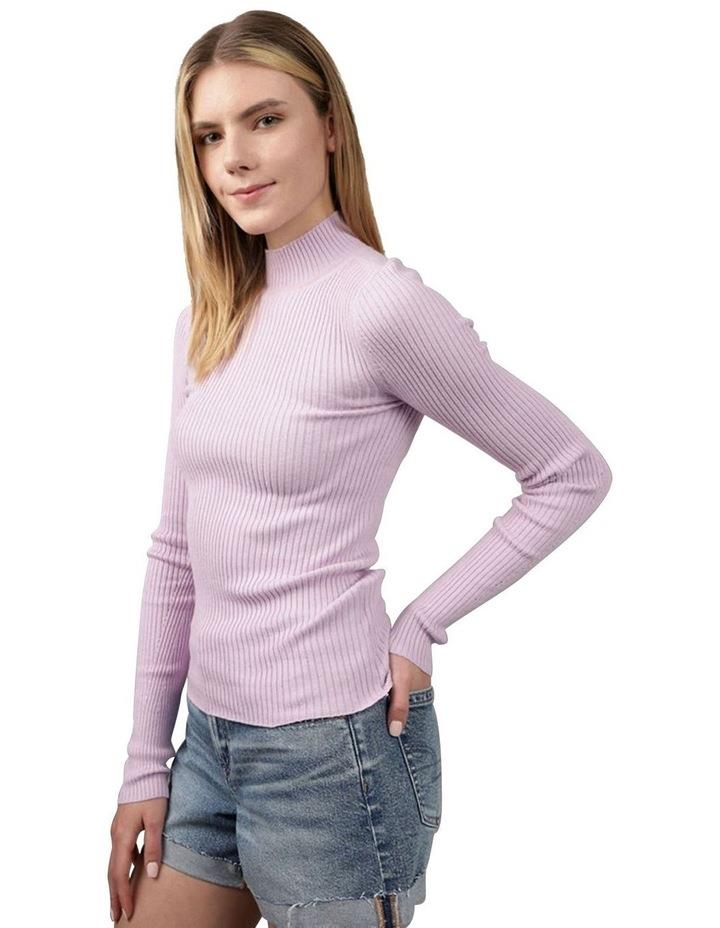 American Eagle Ribbed Mock Neck Sweater in Purple L