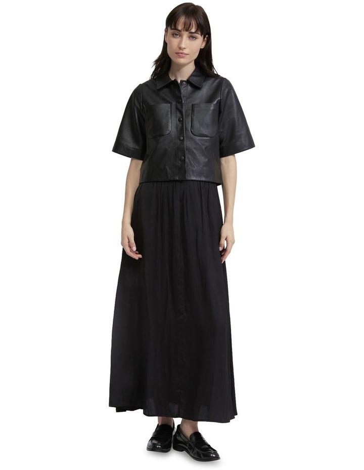 Oxford Lola Nappa Leather Short Sleeve Shirt in Black 6