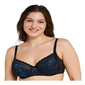 Sans Complexe Capucine Wired Two-Tone Lace Bra in Black/Blue Black 18DD