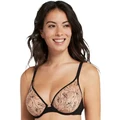 Sans Complexe Tamara Embroidered Tulle Wired Plunge Bra in Coloured Hands Pattern Assorted 14D