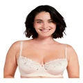 Sans Complexe Arum Gloss Wired Half Cup Longline Bra with Lace in Powder Ivory 12D