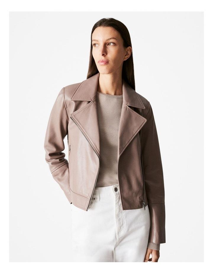 Trenery Leather Biker Jacket in Cinder Taupe 8
