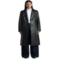 Cue Leather Darted Trench in Black 14