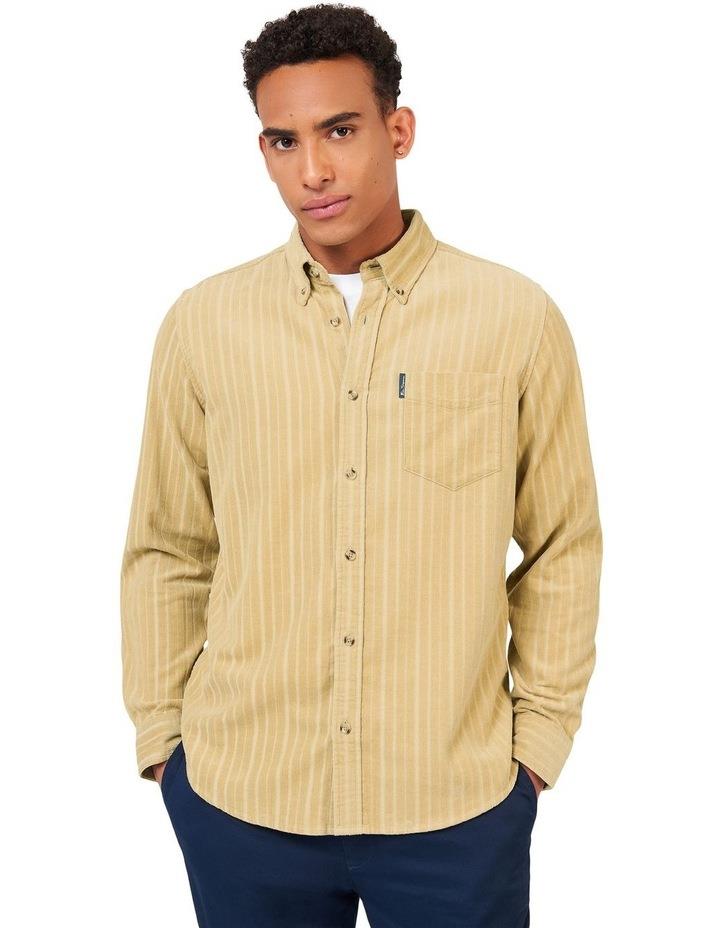 Ben Sherman Cord Long Sleeve Shirt in Beige XL