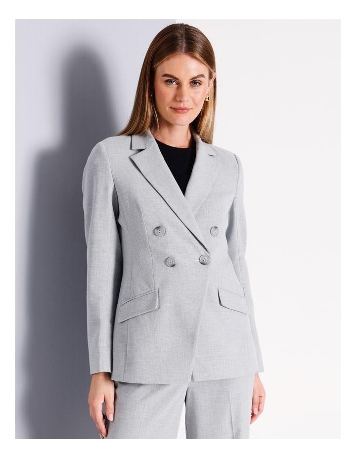 Basque Double Breasted Cut Away Blazer in Grey 8