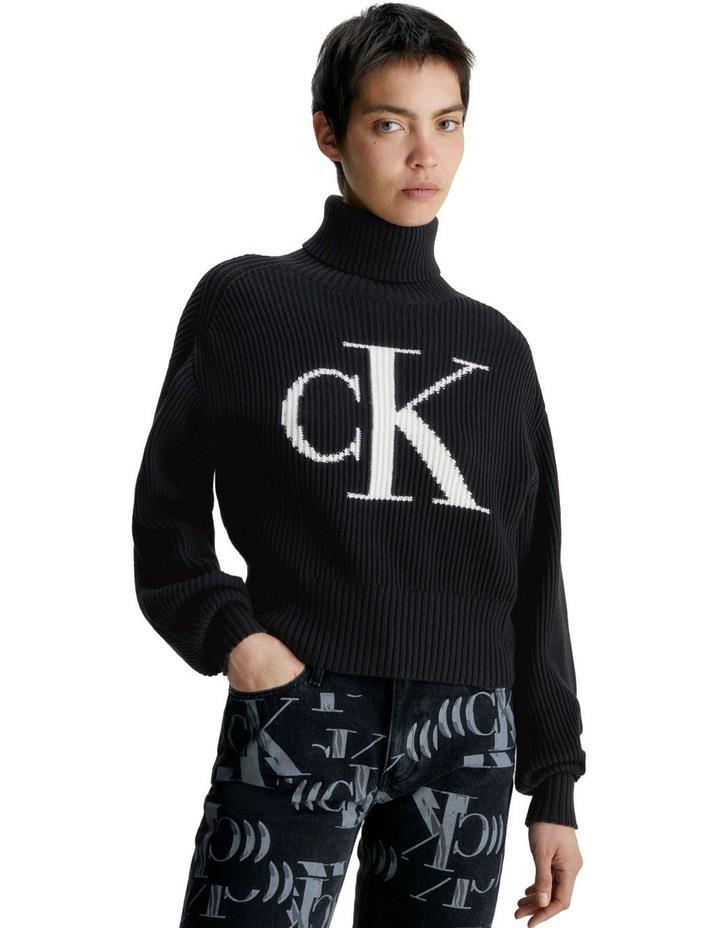 Calvin Klein Jeans Blown Up Ck Loose Sweater in Black XS