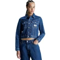 Calvin Klein Jeans Cropped 90S Jacket inn Denim Medium Mid Blues XS