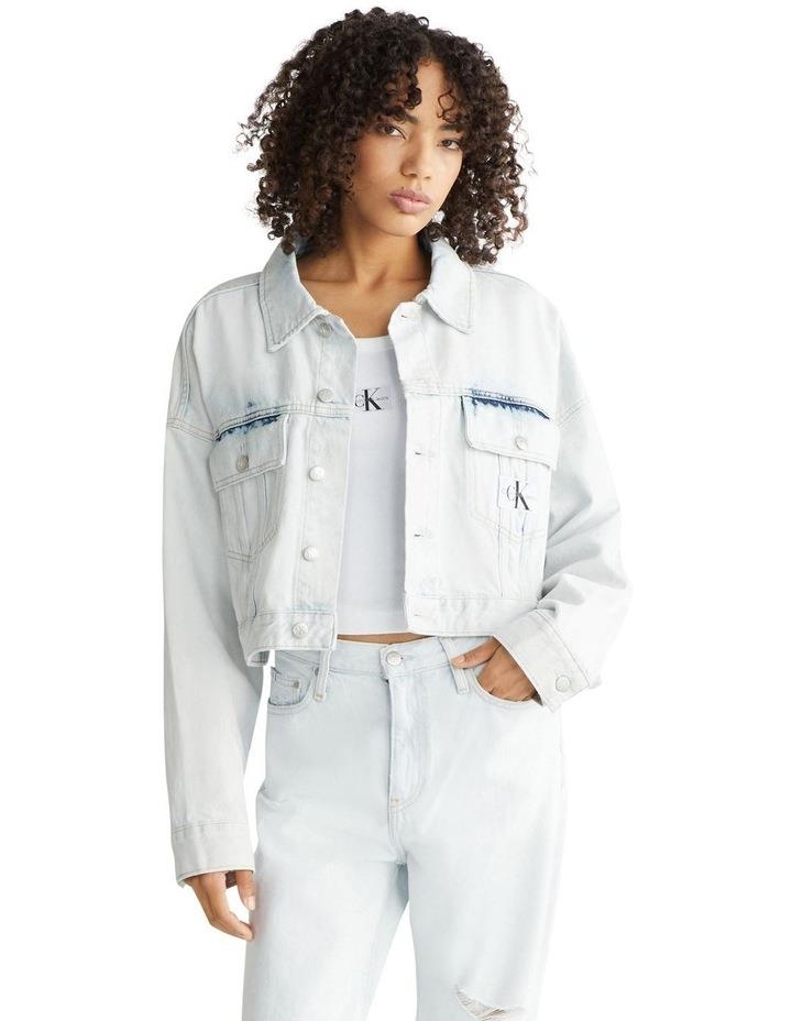 Calvin Klein Jeans Extra Oversize Crop Jacket in Denim Light Lt Blue XS